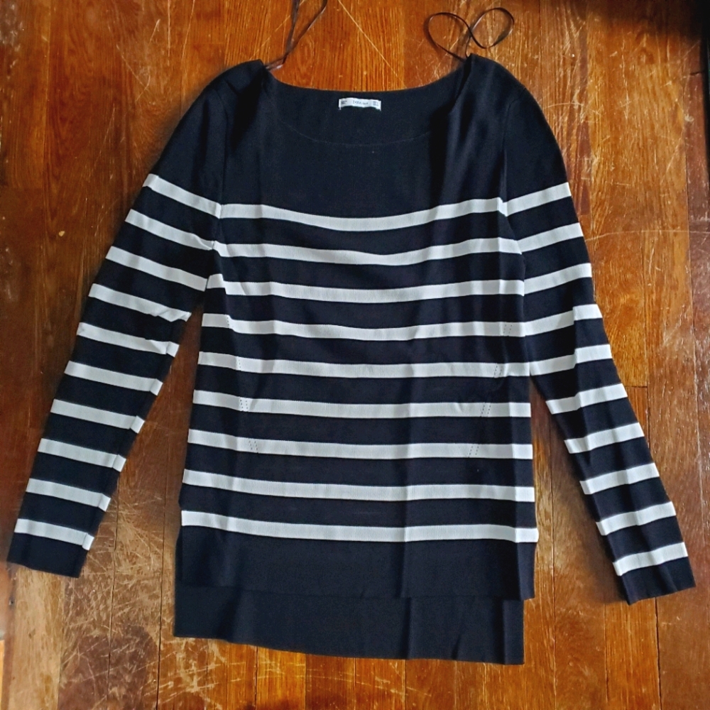 Black and White Zara Knit Sweater